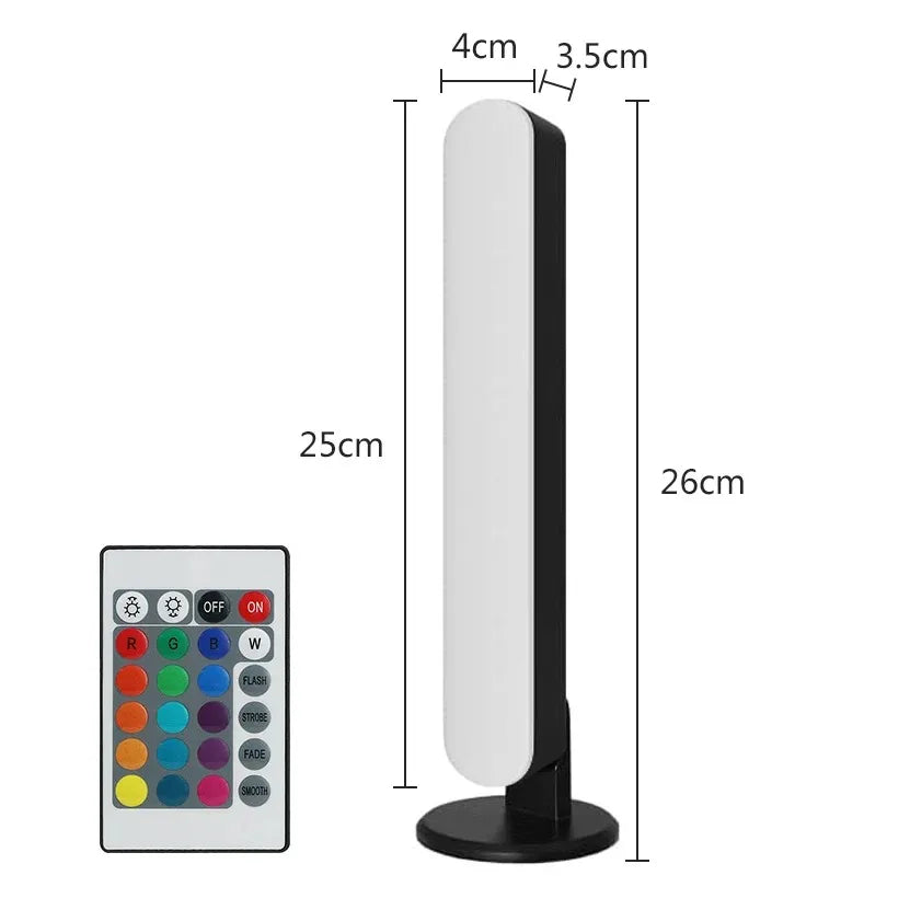 Lampe d'ambiance LED intelligente Symphony avec contrôle du son et application de commande, idéale pour la TV, l'ordinateur et les jeux vidéo. Décoration pour bureau.