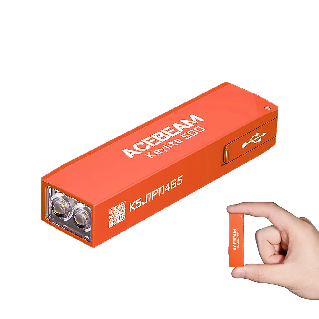 ACEBEAM Keylite 500 EDC Tactical Flashlight - Rechargeable with Self-Defense Strobe