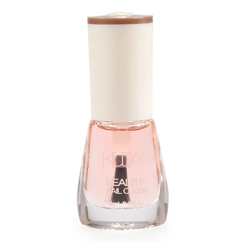 Vernis à ongles sans lampe UV, blanc à fines paillettes, sans cuisson, sans décollement, base huileuse transparente et brillante, couleur nude