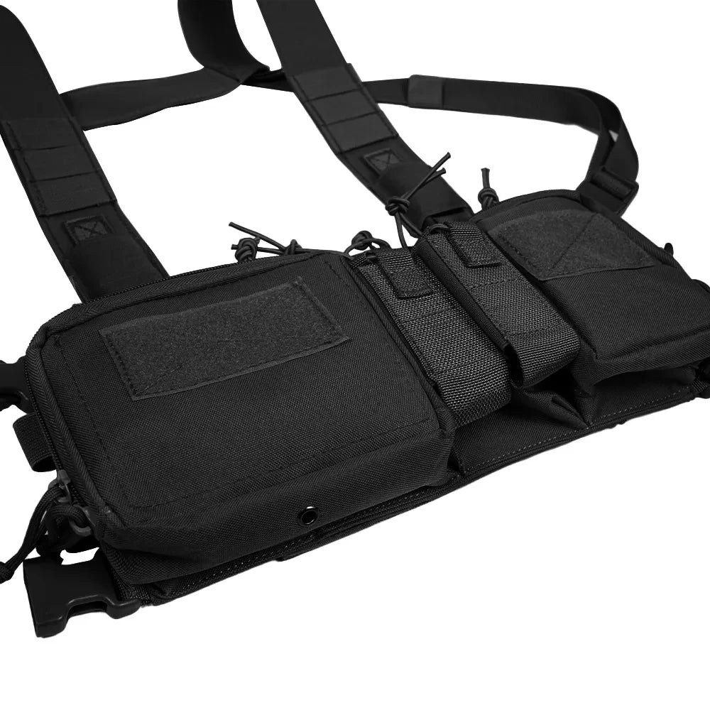 Tactical Chest Rig Vest - 500D Nylon Modular Gear for Airsoft & Hunting