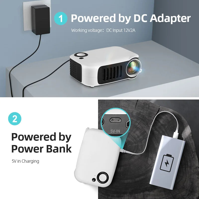 Portable LED Mini Projector - 1080P & 4K Support