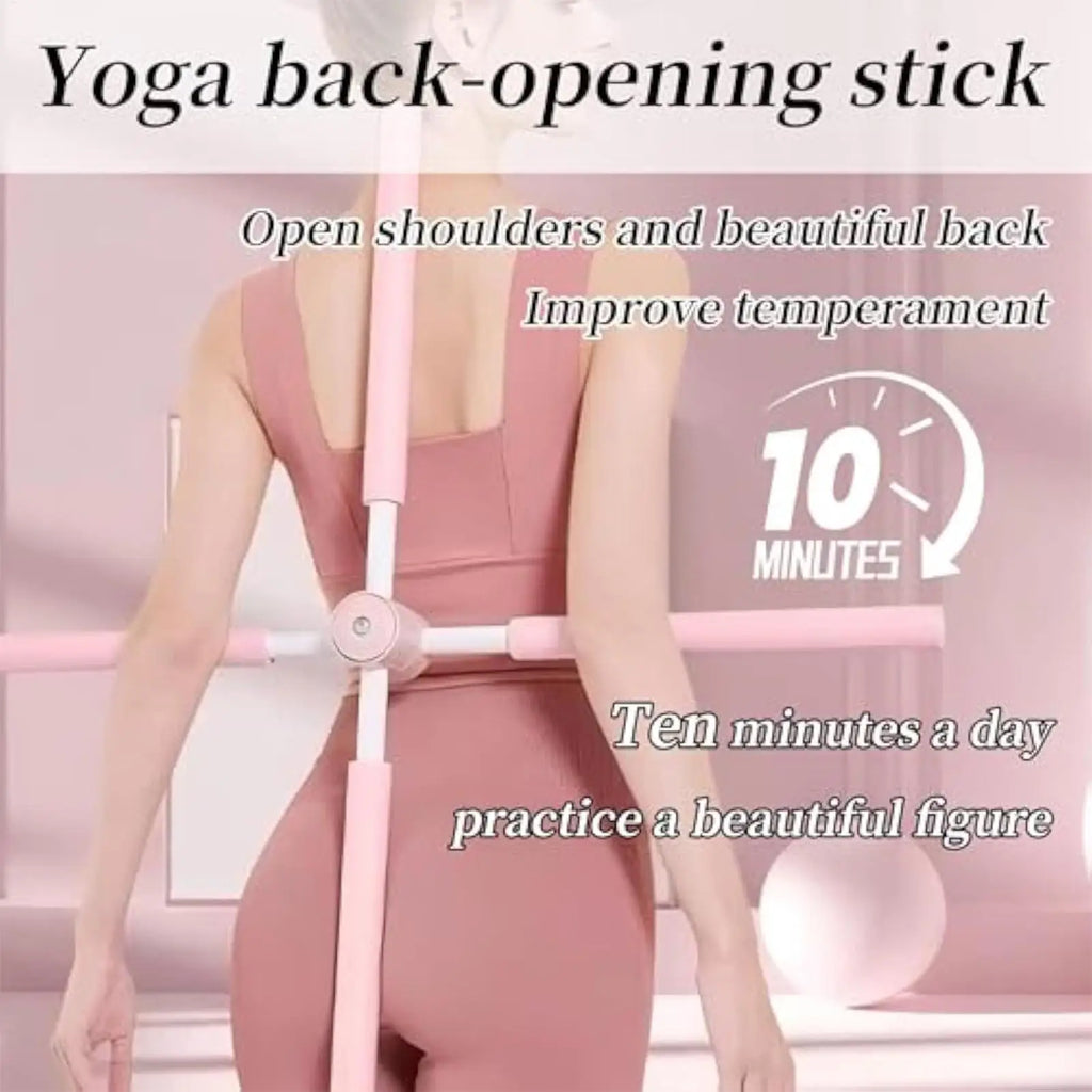 Yoga posture correction stick, Telescopic Pilates posture corrector, Fitness standing posture training buckle body shape stick
