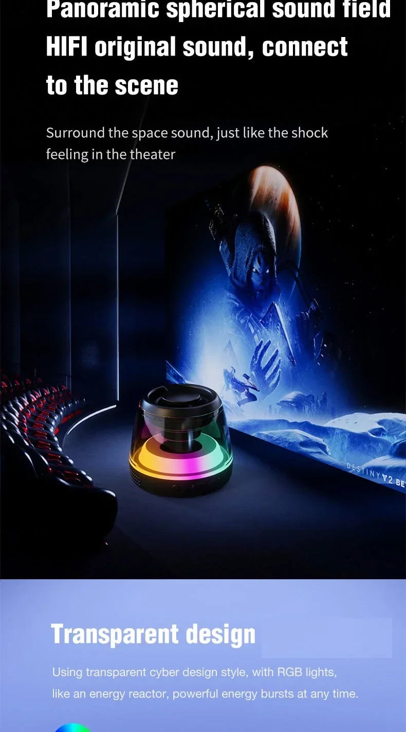 Magnetic Bluetooth Speaker RGB Mini Portable Speaker Magnetic Phone Holder Ring Wireless Sound Box Bluetooth Speaker Tower