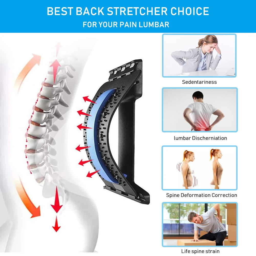 Appareil de massage magnétique du dos pour détendre les muscles, correcteur de posture, étirement du dos et de la colonne vertébrale, soutien lombaire et soulagement de la douleur