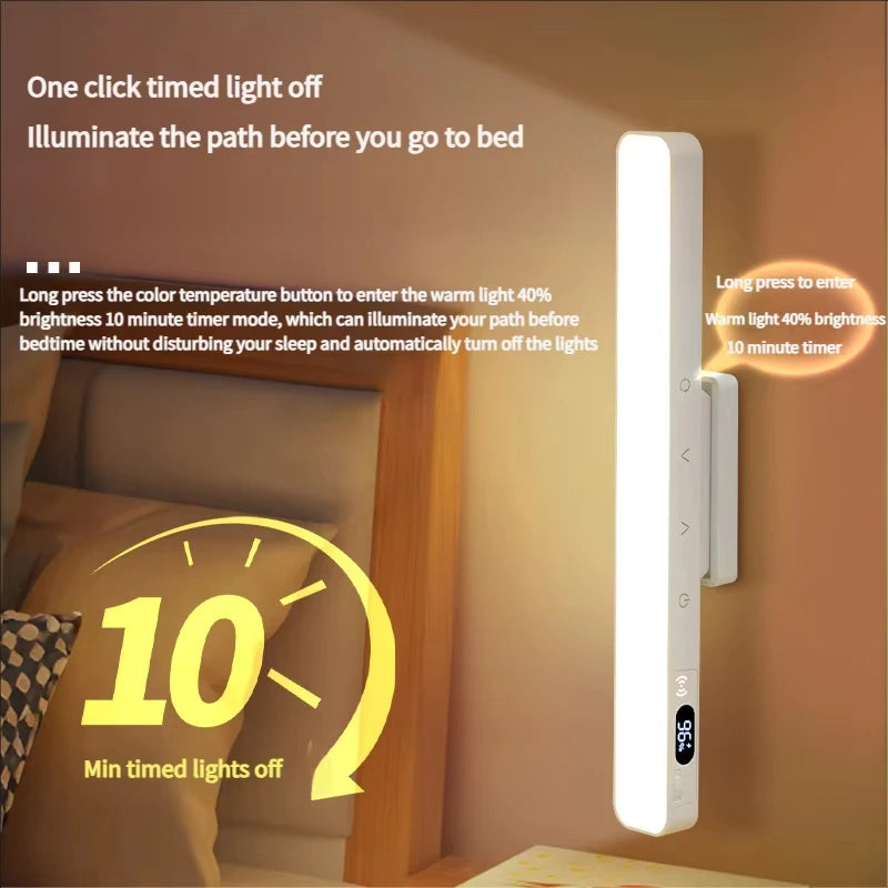 Lampe de table tactile intelligente, lampe de bureau magnétique avec batterie intégrée de 2000 mAh, lampe de chevet rechargeable avec miroir et lampe de lecture intégrée.