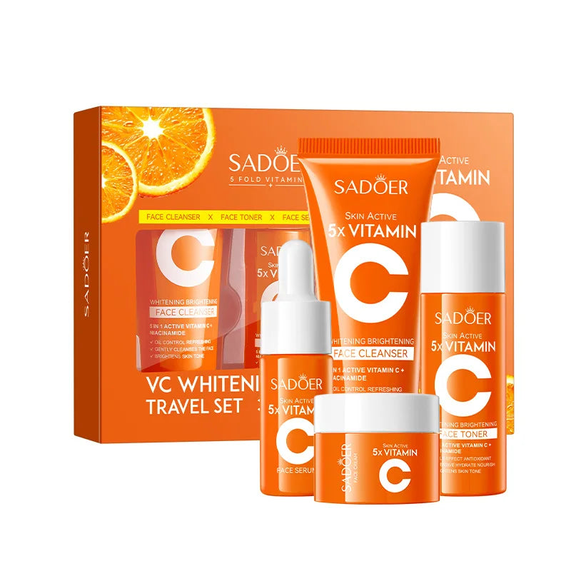 Vitamin C Moisturizing Travel Skincare Set - Cleanser, Toner & Serum