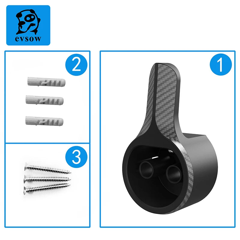 Type 2 EV Charger Cable Holder - Wall Mount Organizer for Electric Vehicles