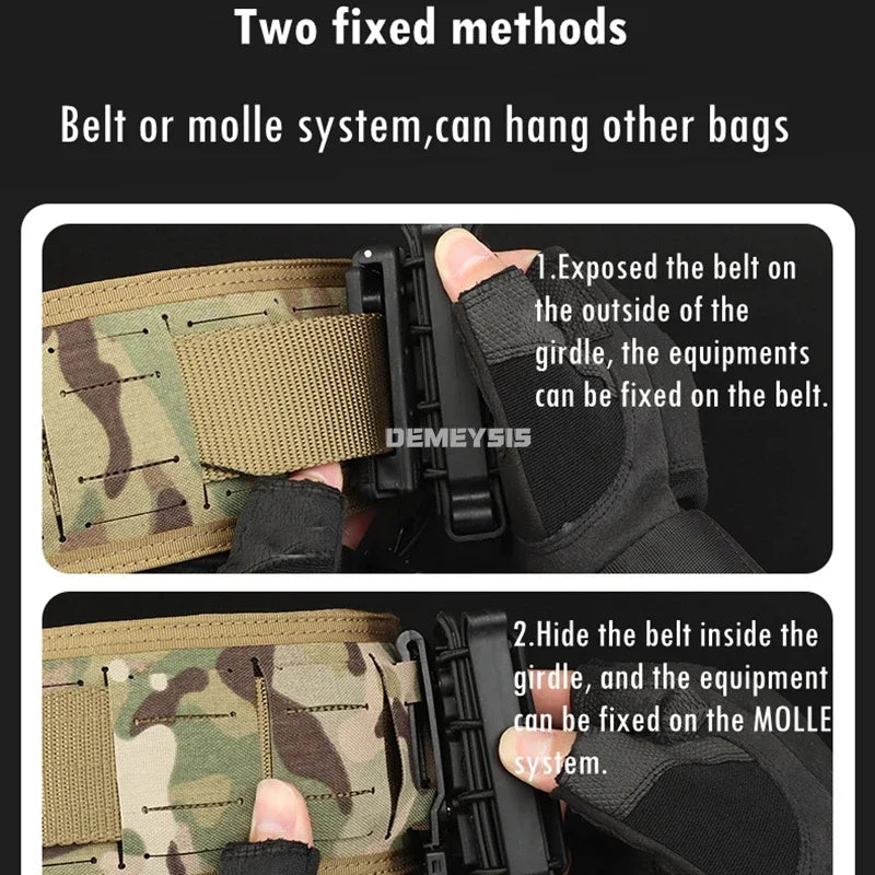 Tactical MOLLE Padded Belt - Combat Waist Belt for Airsoft & Hunting
