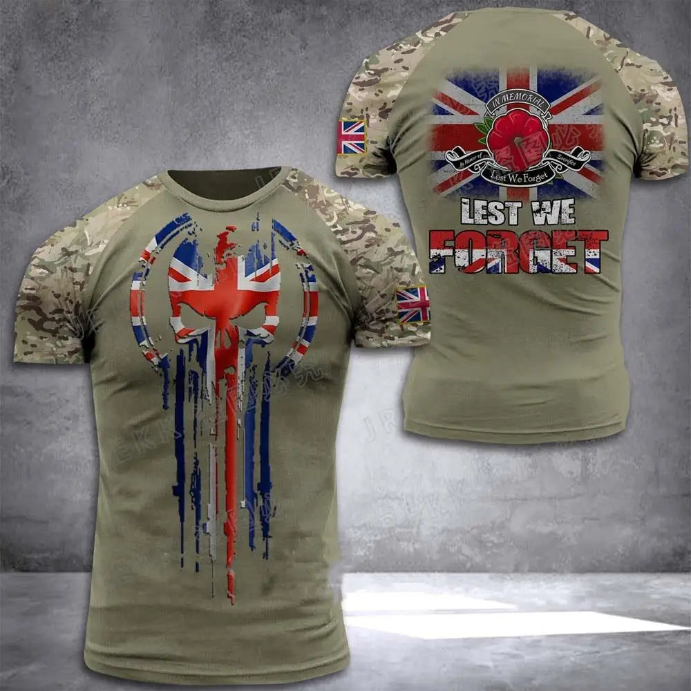 British Soldier Army Veteran T-Shirt - 3D Printed Camouflage Tee