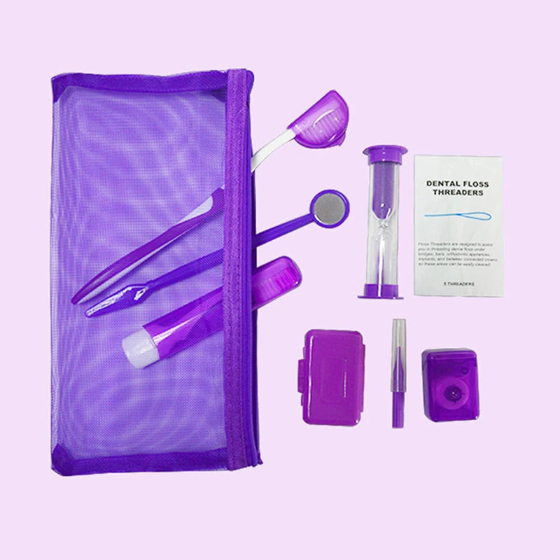 8pcs/set Oral Cleaning Care Dental Teeth Orthodontic Kits Whitening Tool Portable Outdoor. Clean your teeth everywhere you feel like.