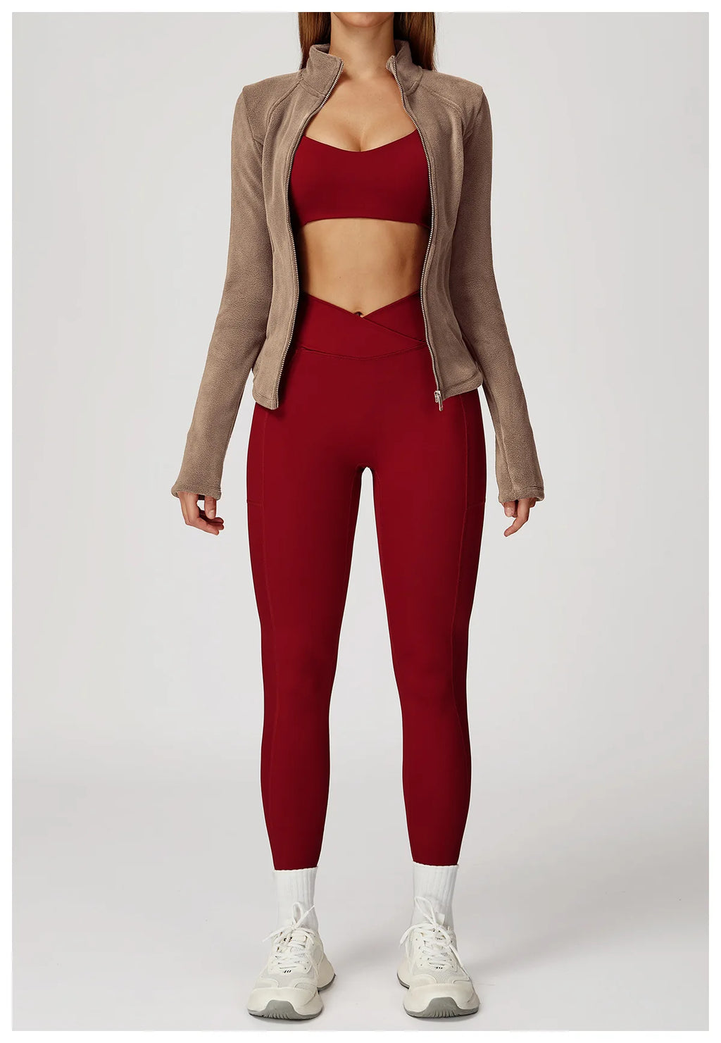 Sports Jacket Long Sleeve Women Zip Fitness Yoga Shirt Winter Warm Gym Top Activewear Running Coats Workout Clothes For Cycling