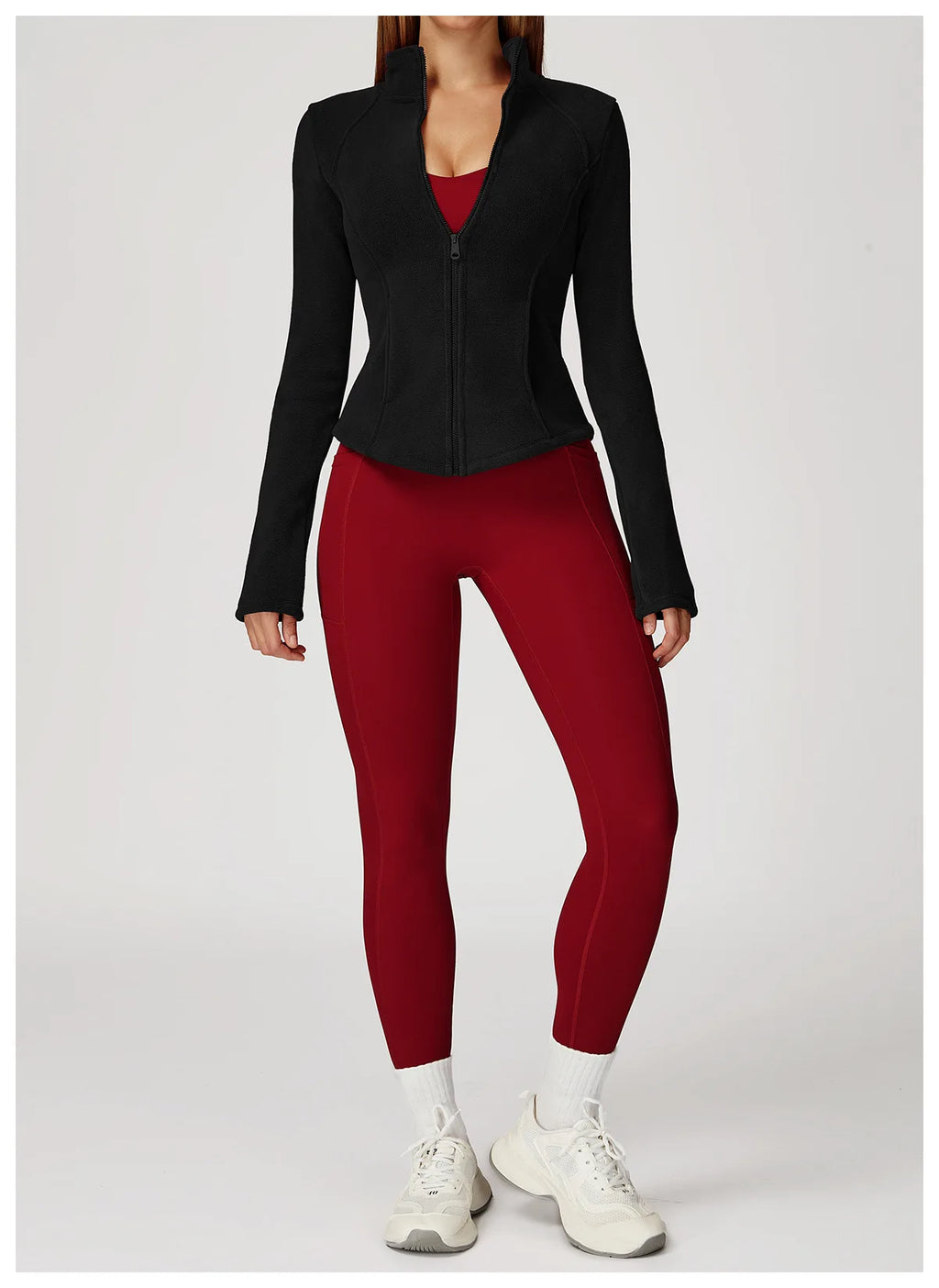 Sports Jacket Long Sleeve Women Zip Fitness Yoga Shirt Winter Warm Gym Top Activewear Running Coats Workout Clothes For Cycling