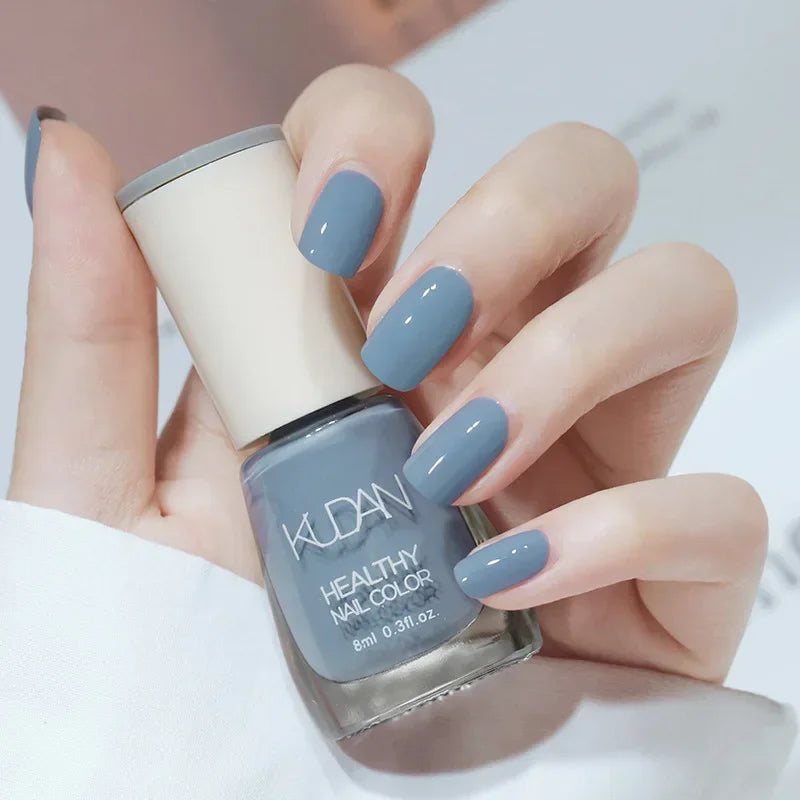 Vernis à ongles sans lampe UV, blanc à fines paillettes, sans cuisson, sans décollement, base huileuse transparente et brillante, couleur nude