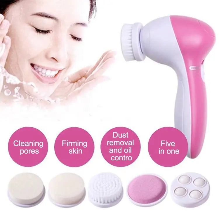 5-in-1 Electric Facial Cleansing Brush - Spa-Quality Skin Care System