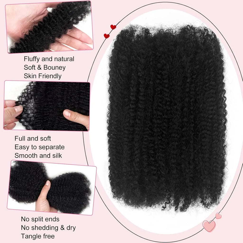 Human Braiding Hair for Boho Braids Afro Curl Human Hair Bulk for Braiding Wet and Wavy Brazilian Virgin Human Hair for Braiding