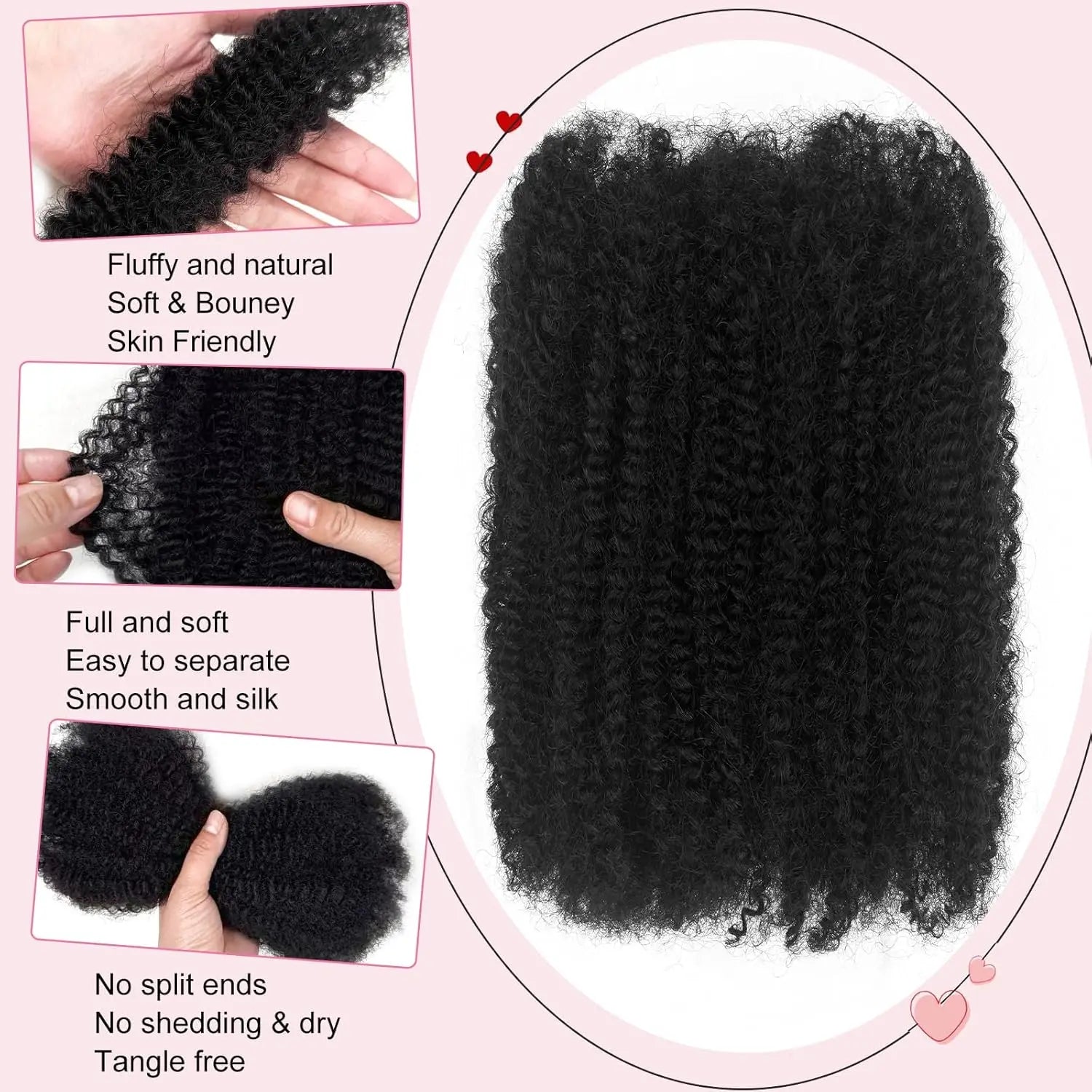 Human Braiding Hair for Boho Braids Afro Curl Human Hair Bulk for Braiding Wet and Wavy Brazilian Virgin Human Hair for Braiding