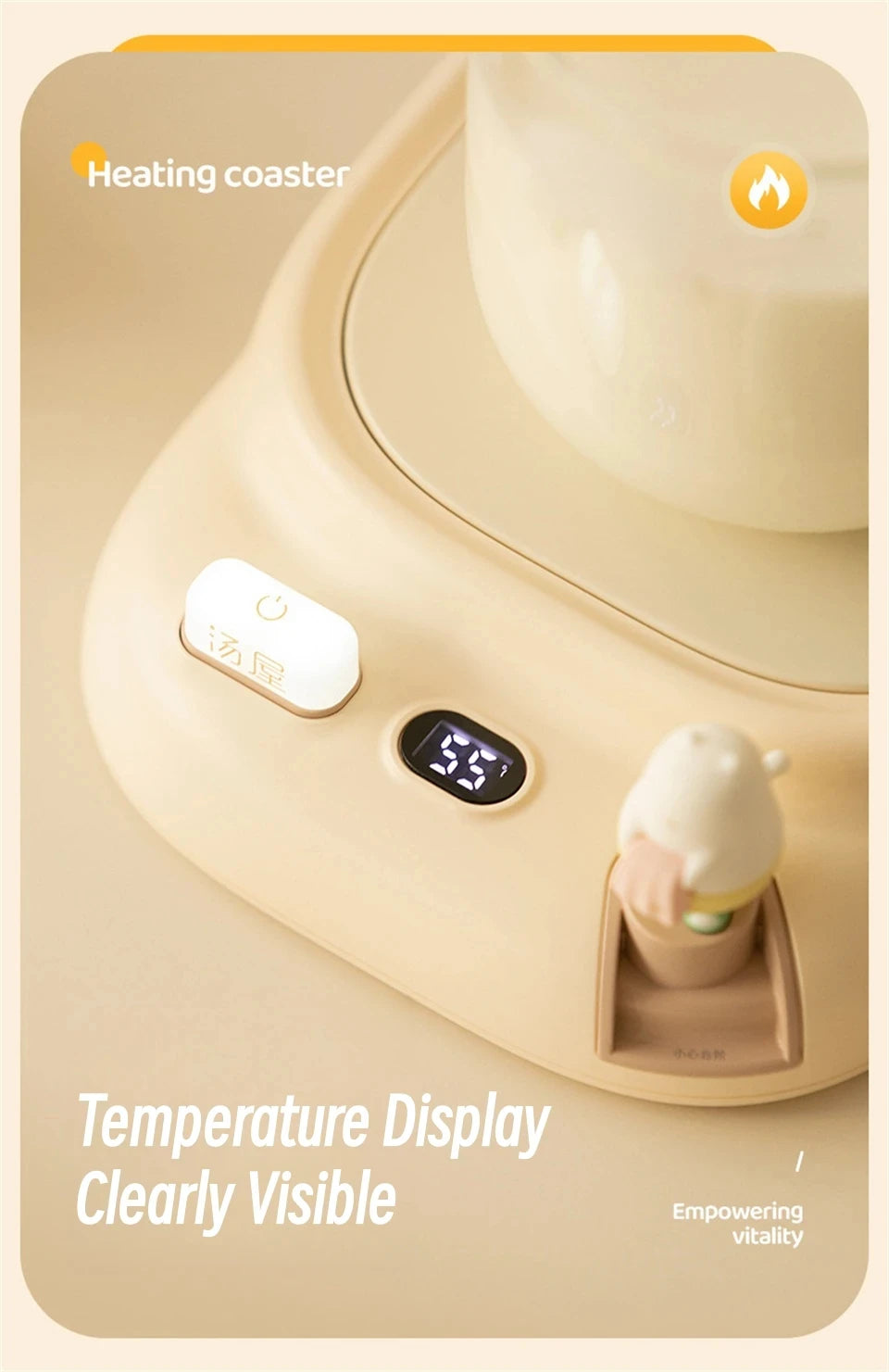 25W Coffee Mug Warmer Cup Heater Electric Hot Plate 4 Temperature Settings Warmer Cup Coaster for Tea Milk Water Heating Pad