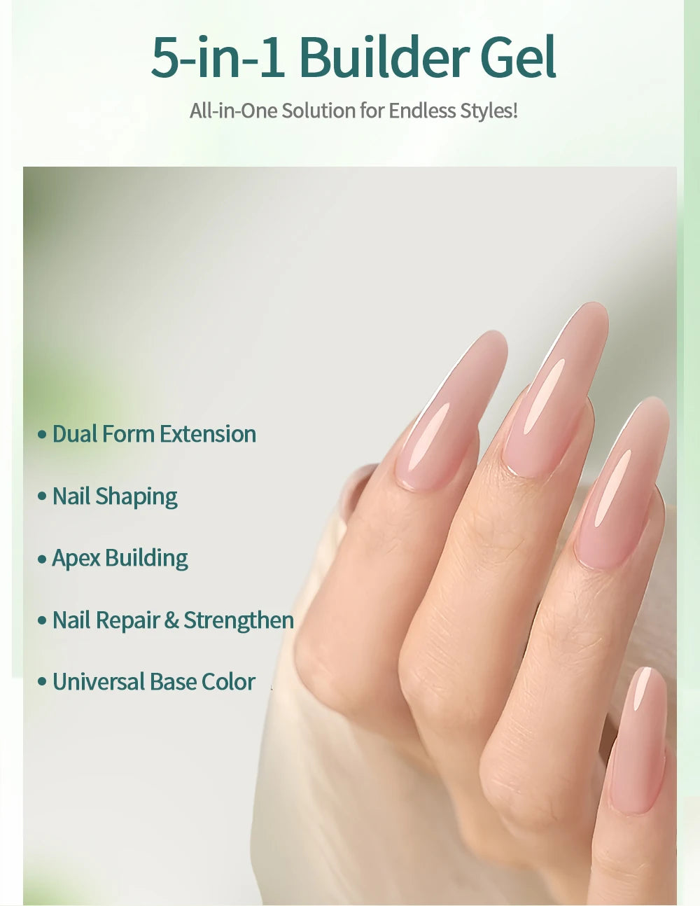 Nailpop Gel Dur Lisse et Laitonné 30/100g Gel UV pour Ongles, Extension Rapide, Longue Tenue, Gel de Construction, Manucure Nail Art