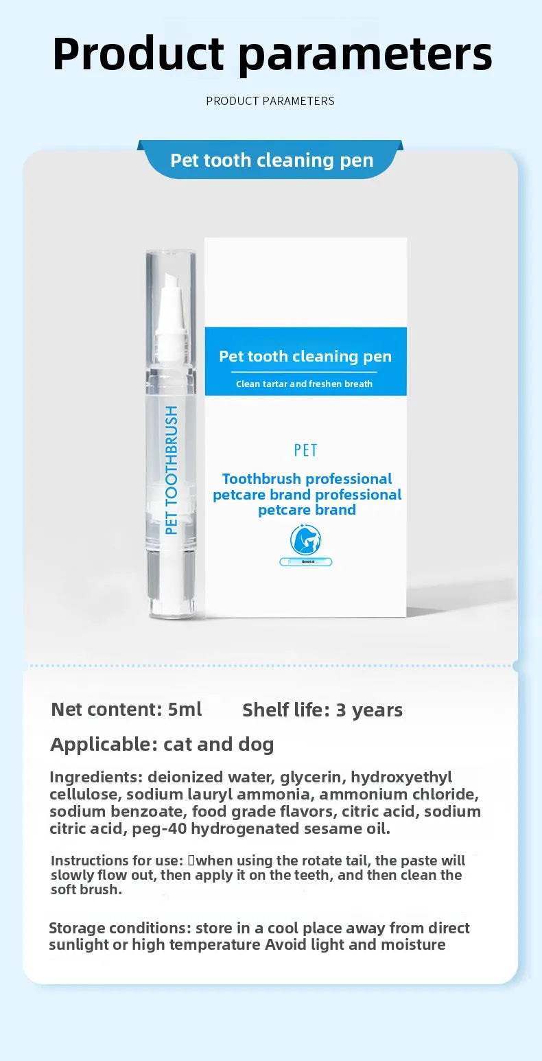 Pet Toothbrush Pen - Dog & Cat Dental Care Tool