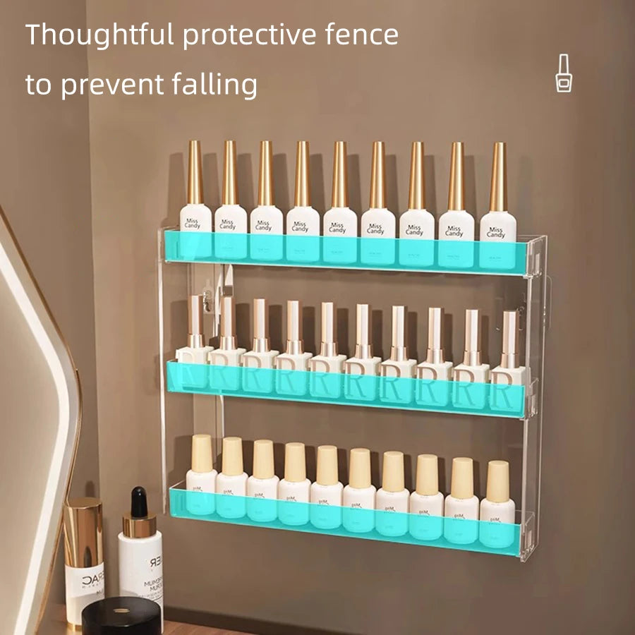 3-Tier Clear Acrylic Nail Polish Display & Storage Organizer