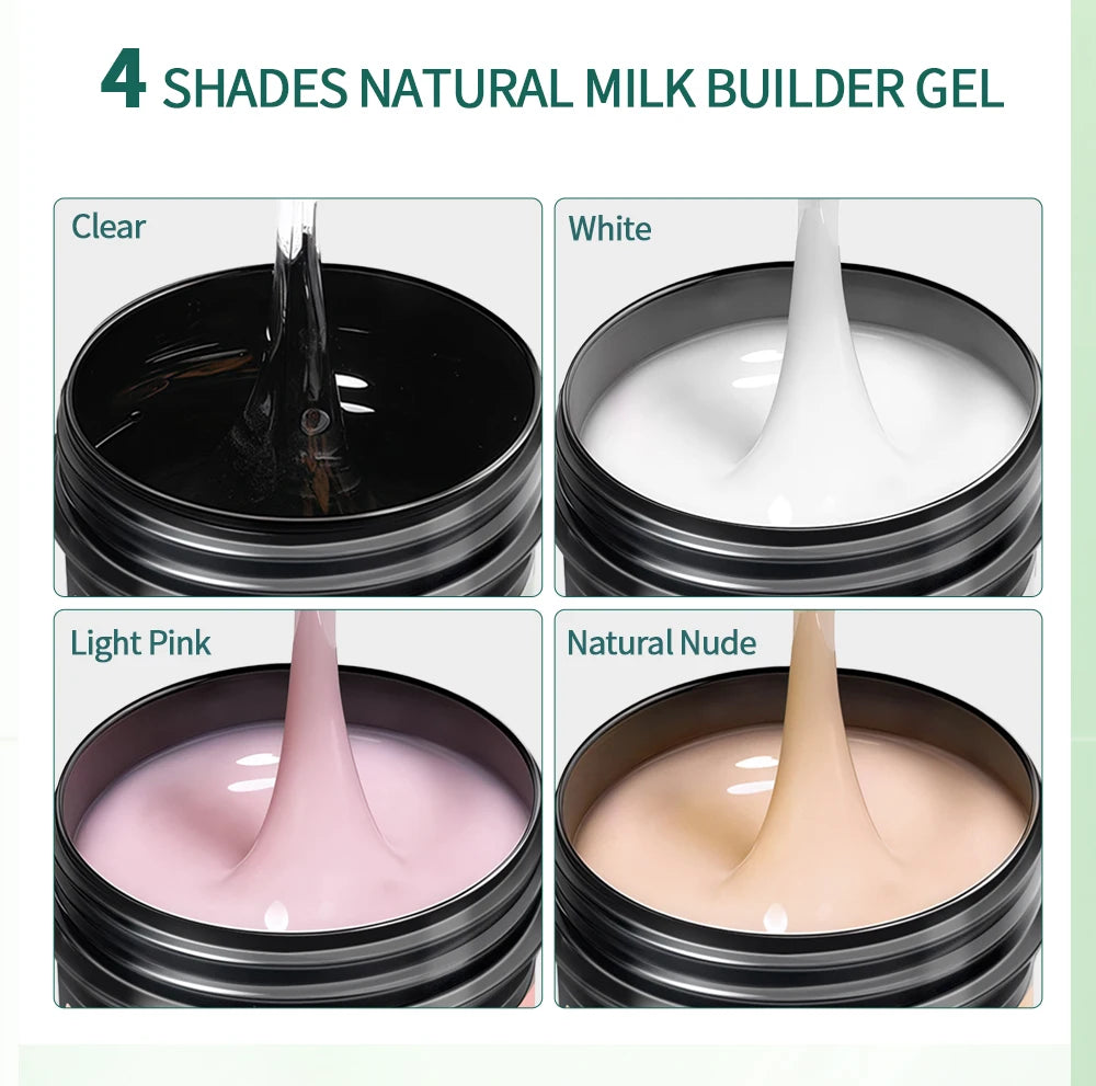 Nailpop Gel Dur Lisse et Laitonné 30/100g Gel UV pour Ongles, Extension Rapide, Longue Tenue, Gel de Construction, Manucure Nail Art