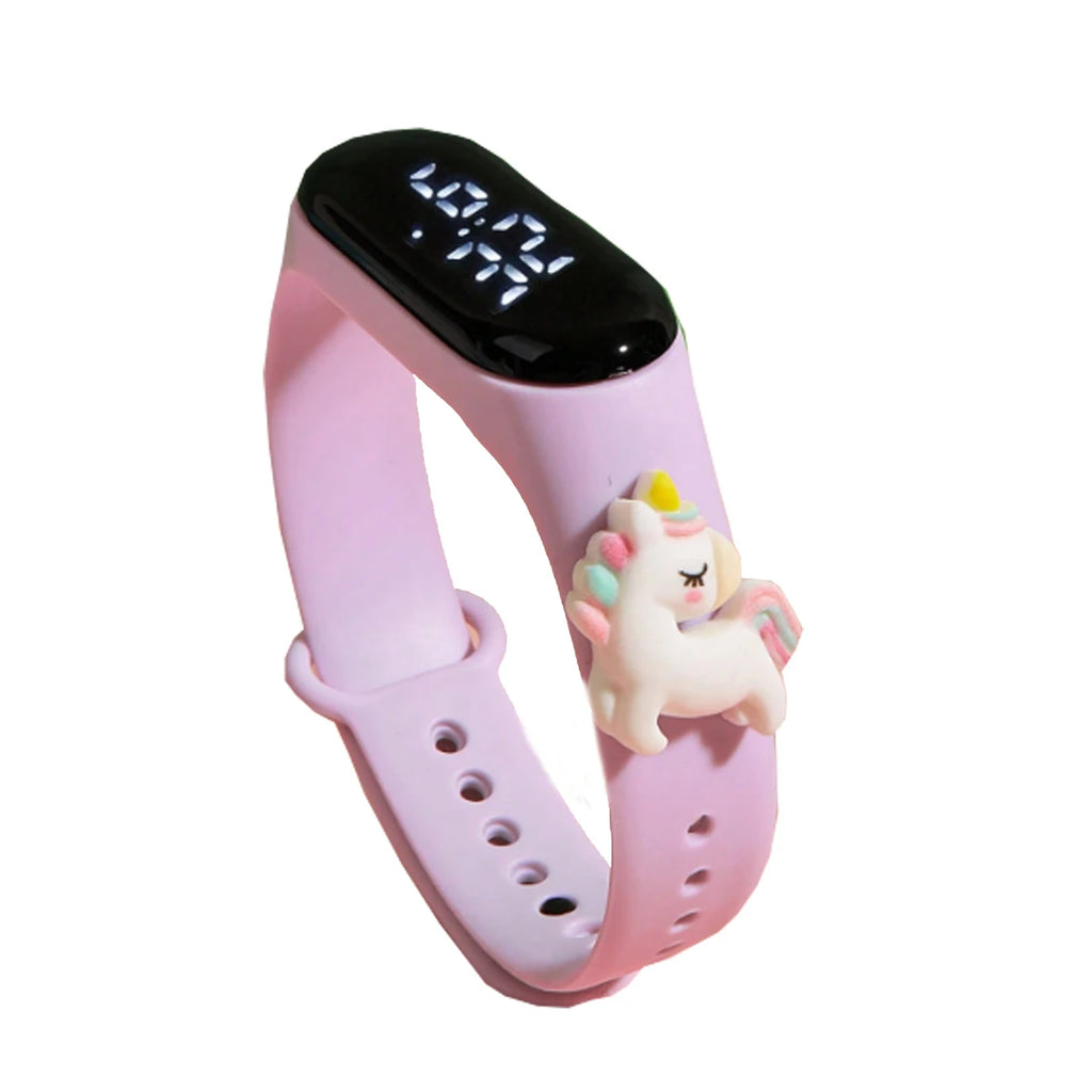 Montre-bracelet tactile électronique pour enfants et étudiants, avec figurine LED de dessin animé