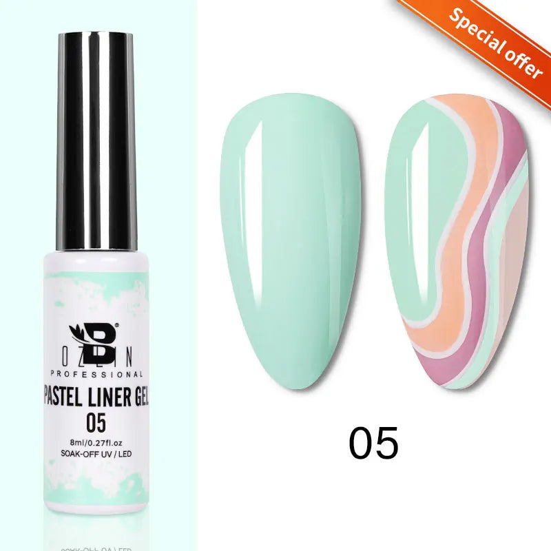 5ML Gold Silver Metallic Liner Paint Gel Polish Chrome Mirror Metal Effect Super Bright French UV LED Semi Permanent Nail Gel