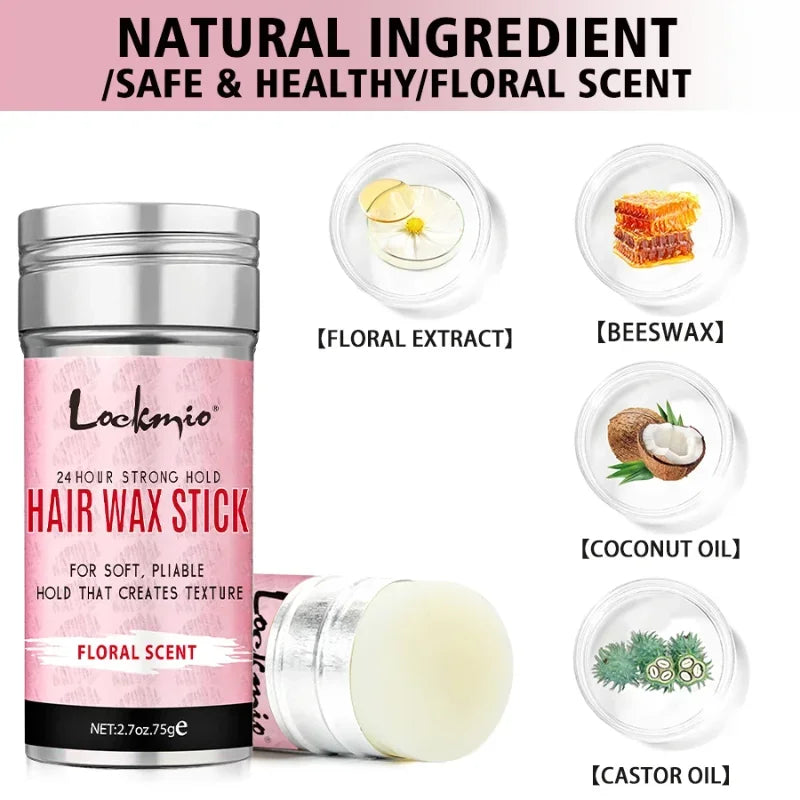 Professional Styling Wax Kit for Women,Smoothing, Broken Back Hair Mud, Anti-frizz Pomade,Messy Hairs Control Wax Rod