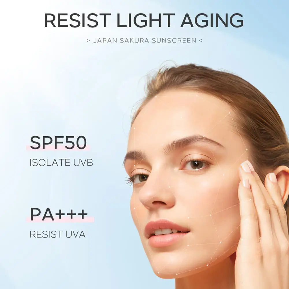 Sakura Sunscreen Cream SPF50 - Moisturizing UV Protection for Face & Body