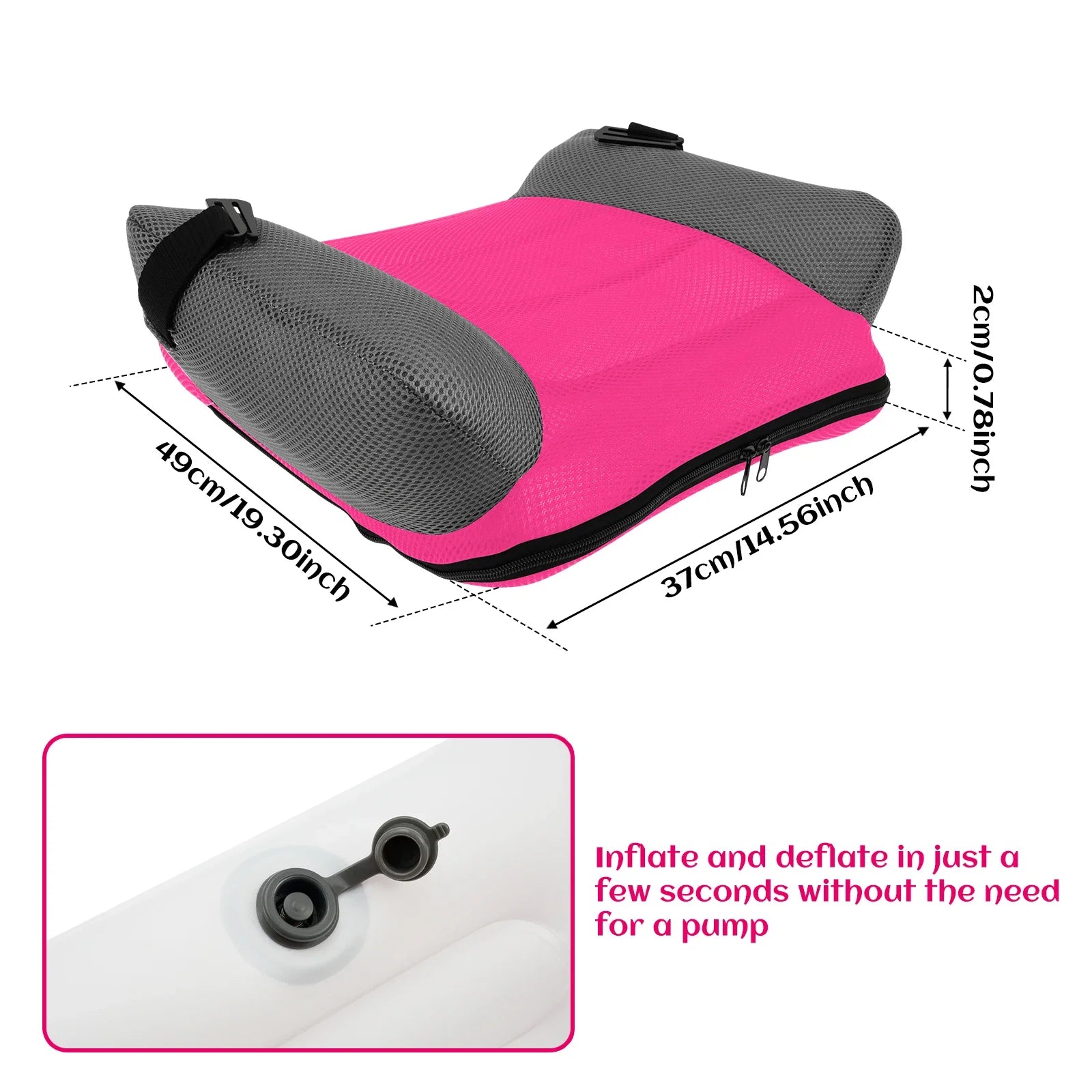 Kids Booster Seat Portable PVC Comfort Child Car Cushion Inflatable Travel Backless Space Saving Easy Fold With Bag
