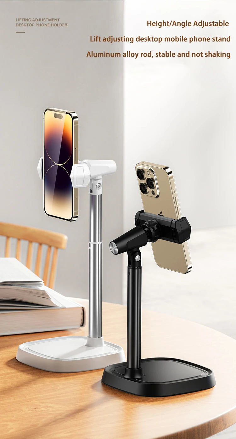 Cell Phone Stand Desk Phone Holder Height Angle Adjustable Aluminum Alloy Universal Phone Stand Office for iPhone 15Pro Max Plus