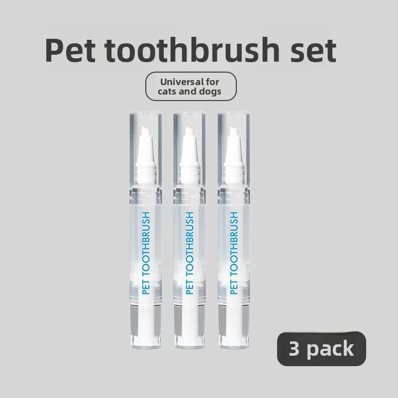 Pet Toothbrush Pen Teeth Cleaning Tool Breath Removing Dental Calculus Toothpaste Integrated Cat Dog Universal Pet Toothbrush