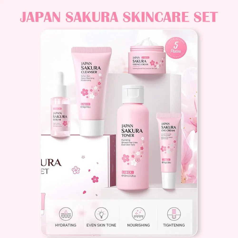 Sakura Skin Care Set - Complete Cleansing & Moisturizing Collection