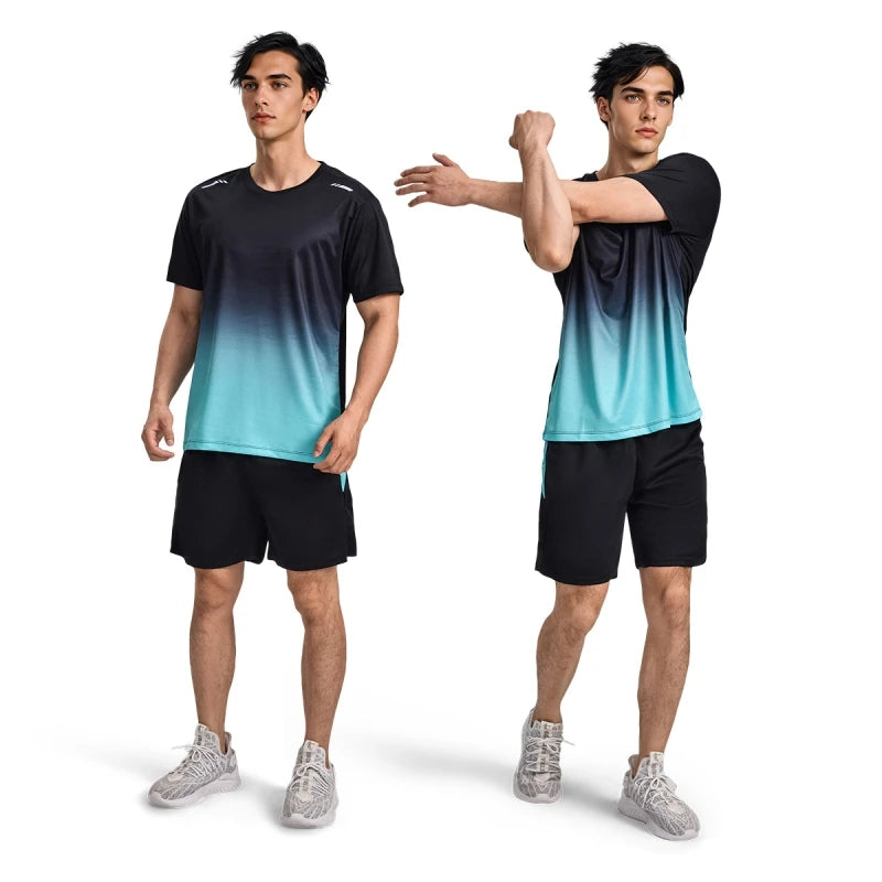 Sports suit for men, running quick-dry clothes, fitness clothes, badminton clothes, sports basketball training