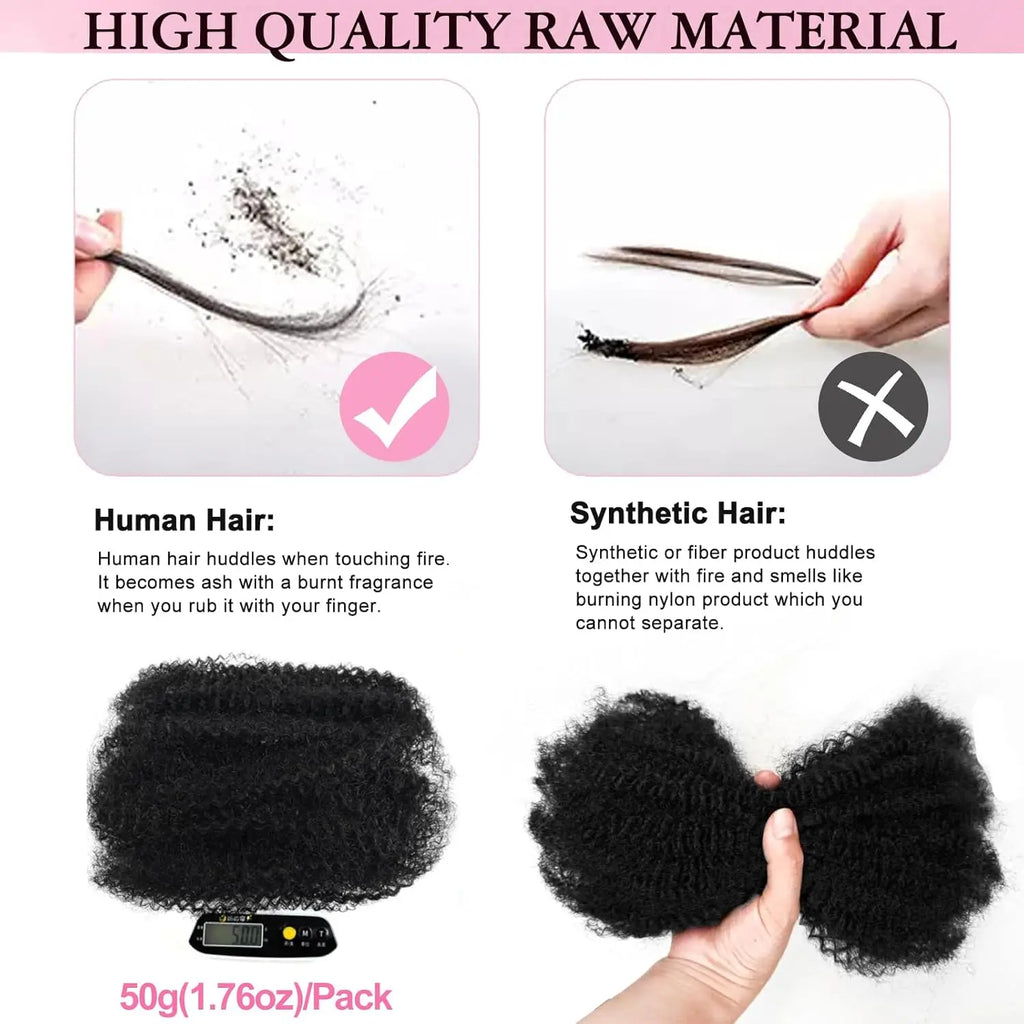 Human Braiding Hair for Boho Braids Afro Curl Human Hair Bulk for Braiding Wet and Wavy Brazilian Virgin Human Hair for Braiding