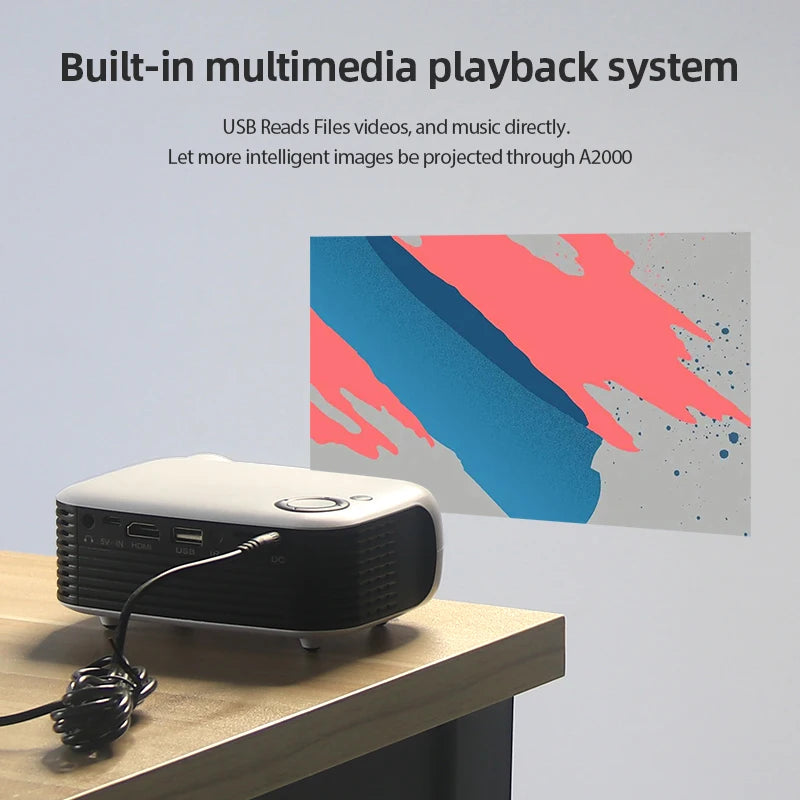 Portable LED Mini Projector - 1080P & 4K Support