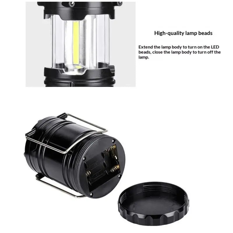 Lampe de camping LED portable, pliable et suspendue, mini lanterne, lampe torche LED puissante et lumineuse, lampe LED de poche