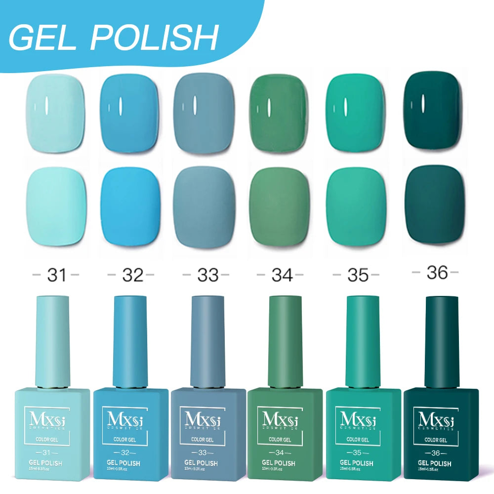 6-Piece UV LED Gel Polish Set - Semi-Permanent Nail Art Kit (15ml)