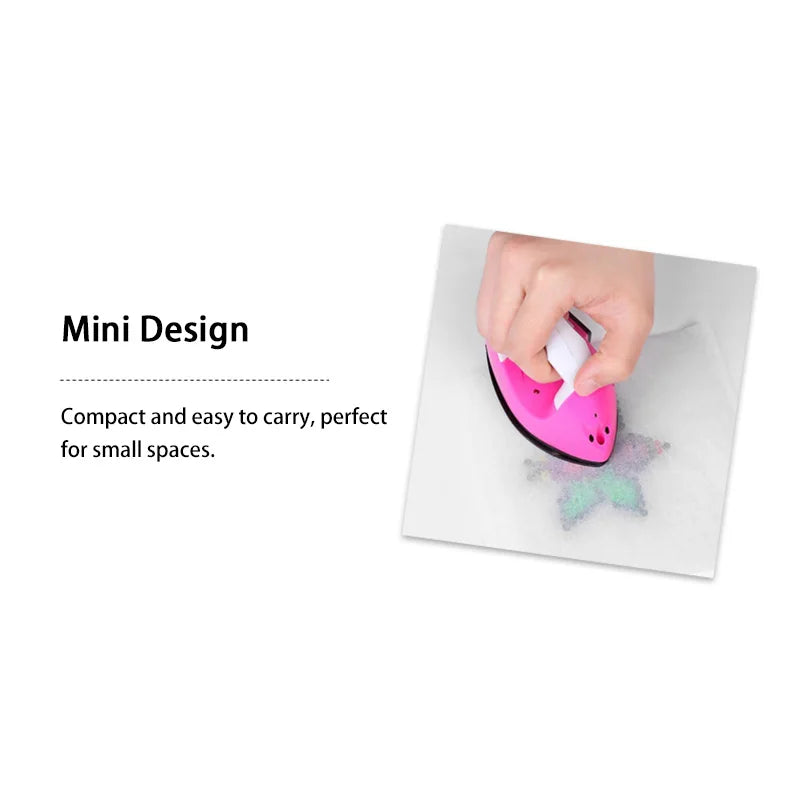 Mini fer à repasser électrique, fer à repasser portable et pratique, avec coussinet isolant en silicone pour repasser le linge.
