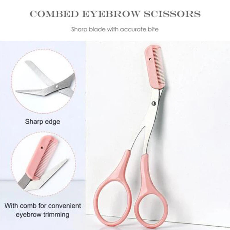 Eyebrow Trimming Knife Eyebrow Face Razor For Women Professional Eyebrow Scissors With Comb Brow Trimmer Scraper Accessories