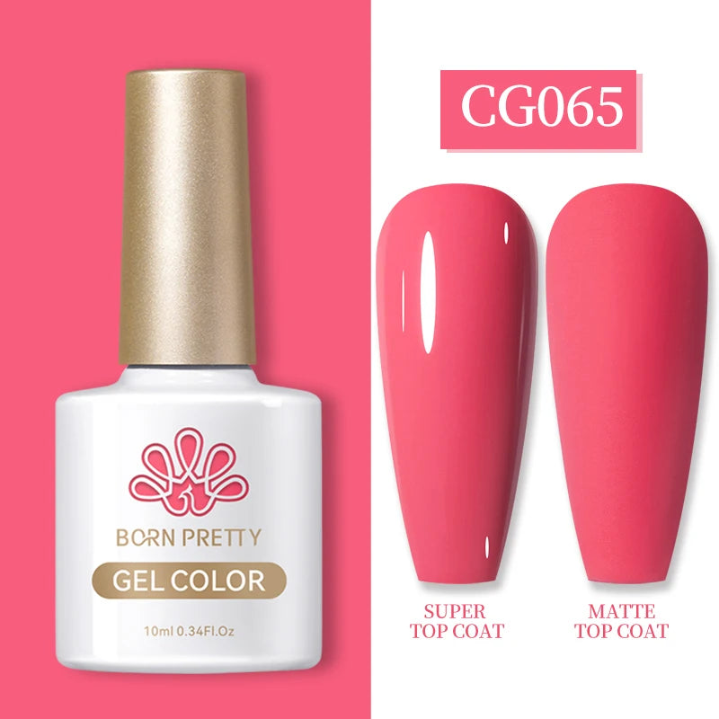 Vernis à ongles gel BORN PRETTY 10 ml, 130 couleurs, semi-permanent, semi-dissolvable, UV, base et top coat.