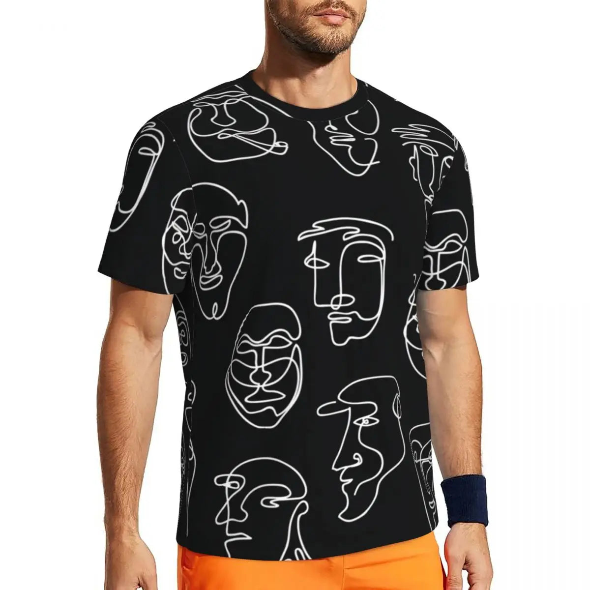 Gym T-Shirt Mondrian Line - Colorful Plaid Y2K Retro Graphic Tee