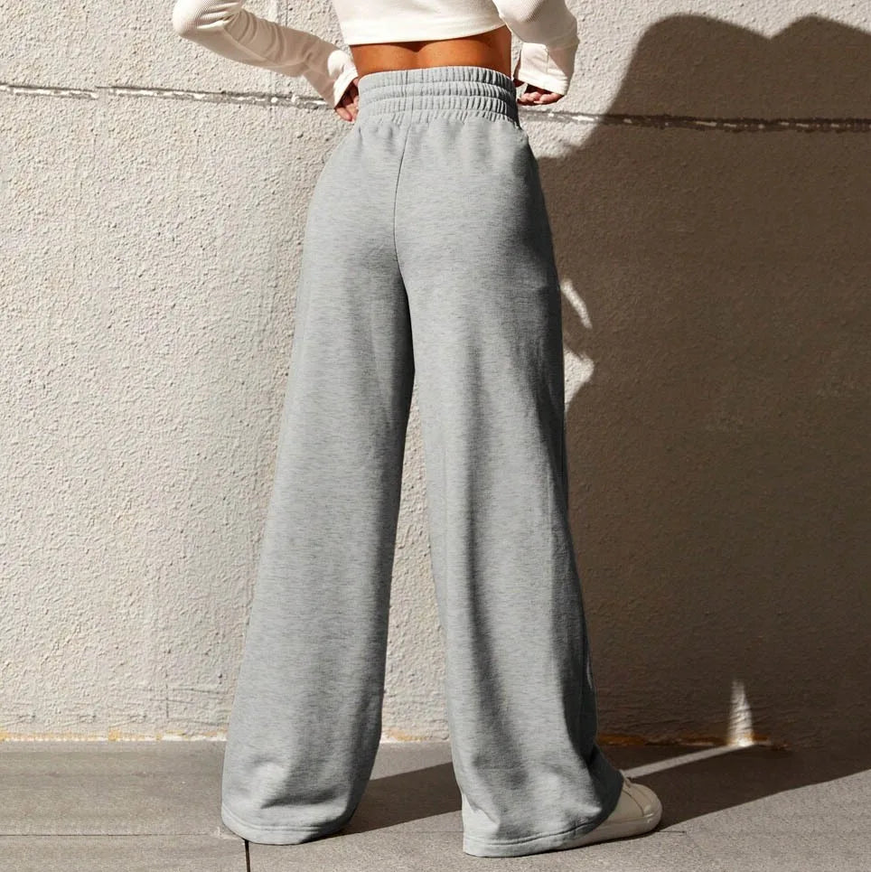 Sports pants for women in autumn 2023, new straight tube loose fitting sanitary pants, wide leg pants, outdoor dance casual pant