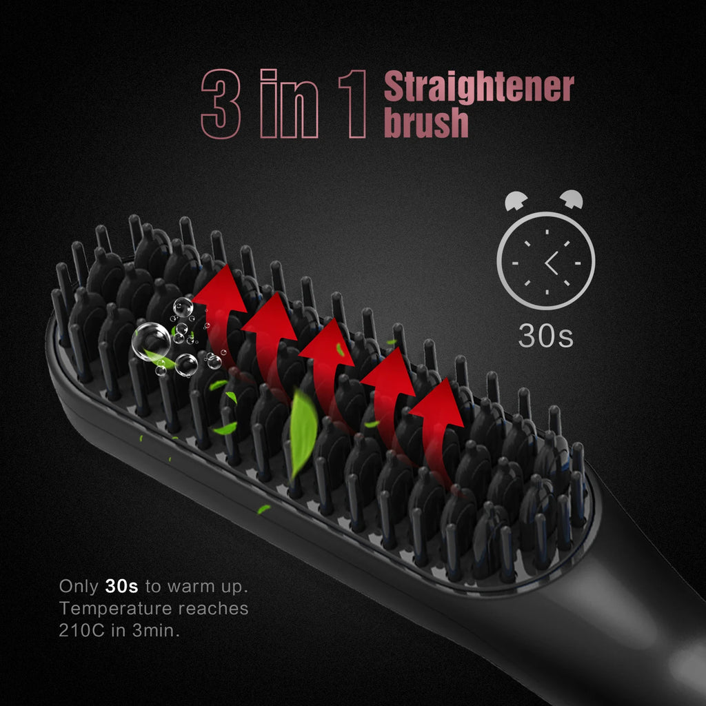 Electric Hair Straightening Brush with Ionic Technology