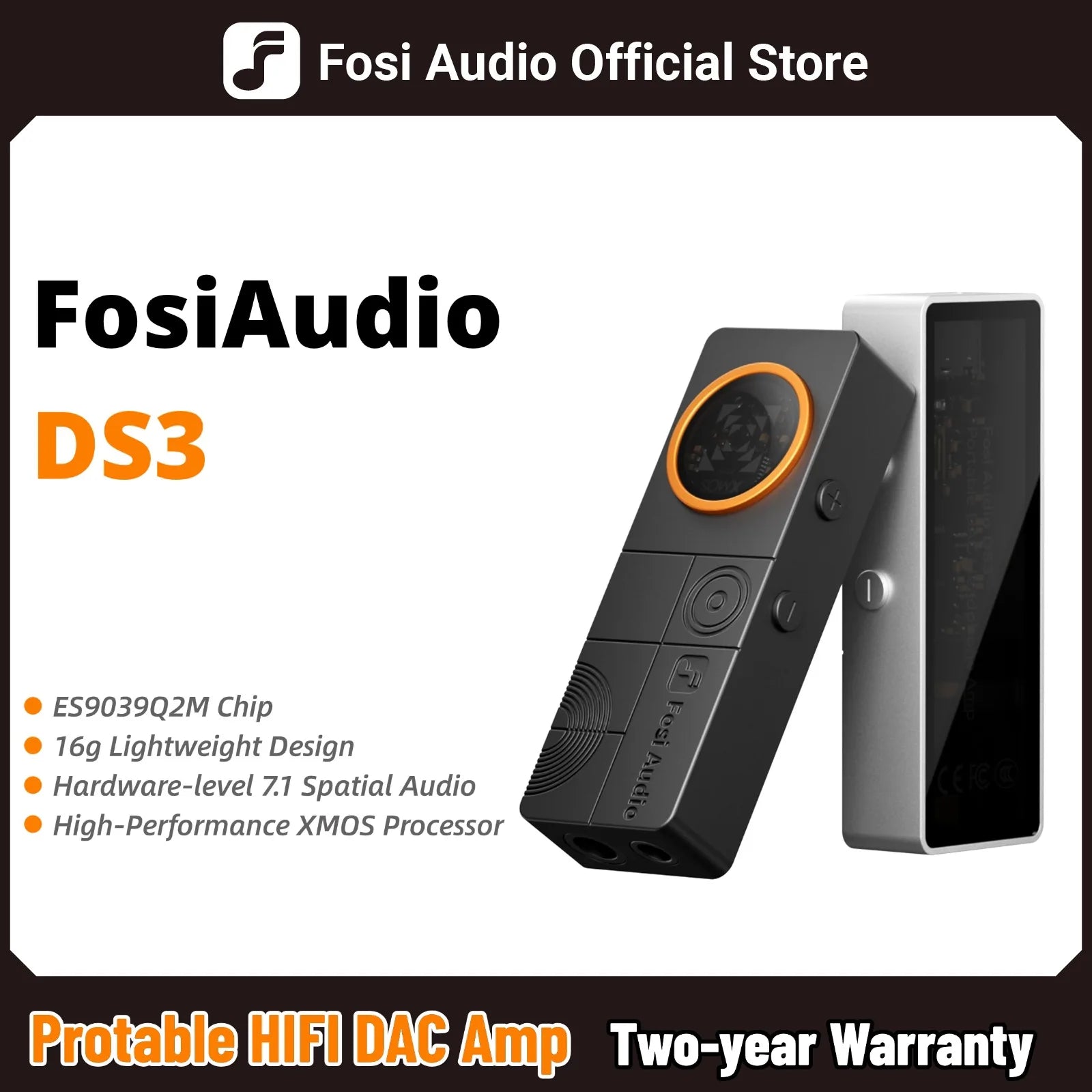 Fosi Audio DS3 DAC Amp Portable HIFI Headphone Amplifer  XMOS XU316 DSD512   dongle dac 4.4mm Balanced/3.5mm Jack