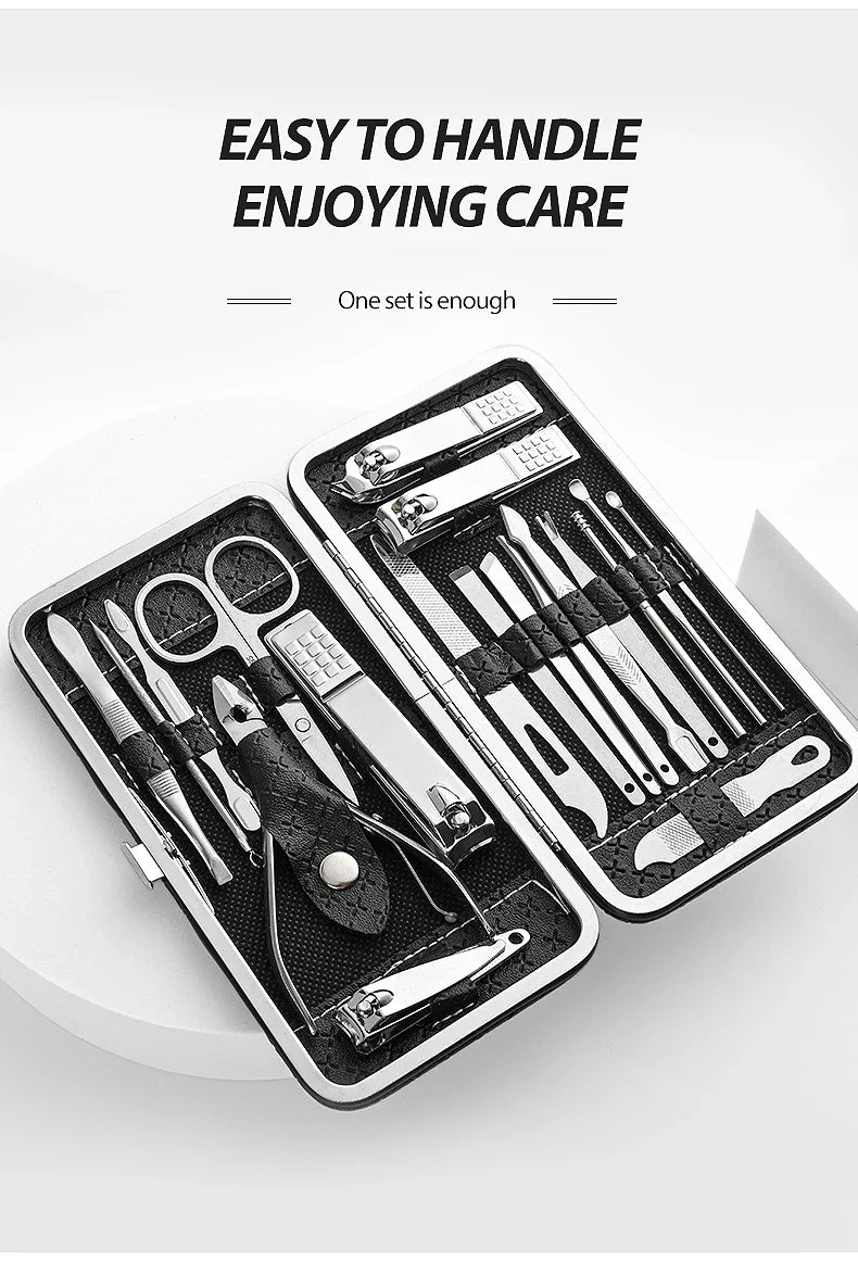 Kit complet de manucure et pédicure professionnel 19 pièces - Soin des ongles