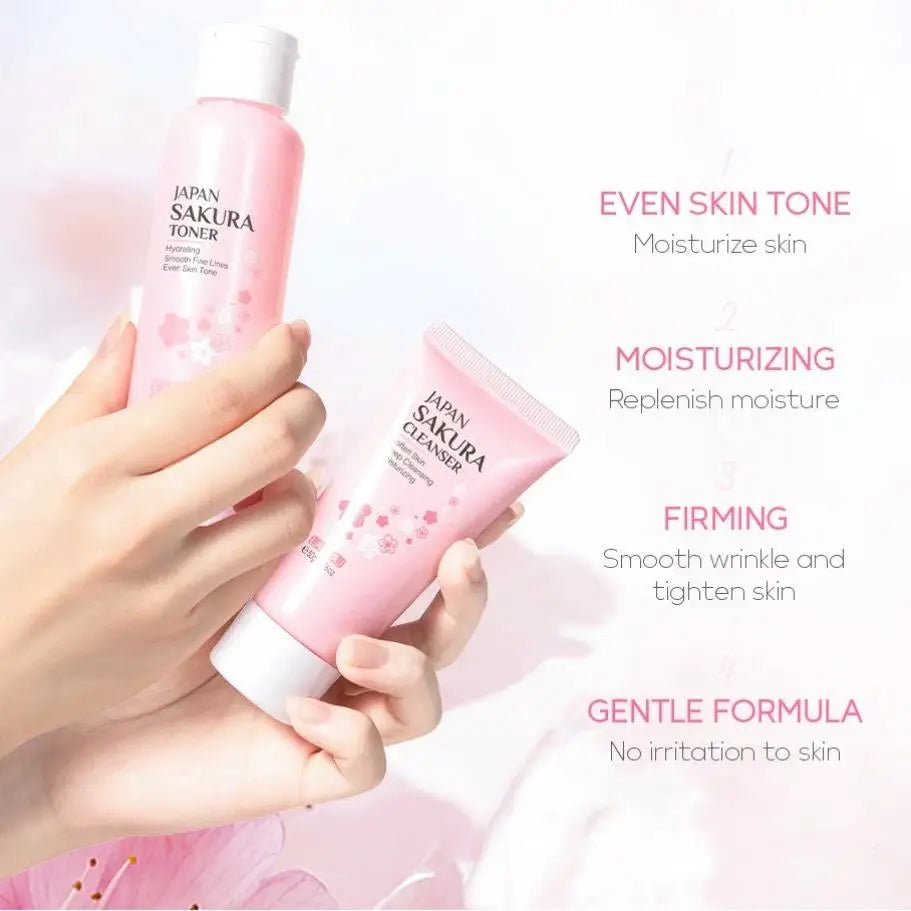 Sakura Skincare Set - 29-Piece Deep Cleansing & Moisturizing Collection