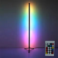 Lampadaire d'angle intelligent RGB avec application et télécommande, éclairage d'ambiance LED à intensité variable pour salle de jeux, salon ou chambre.