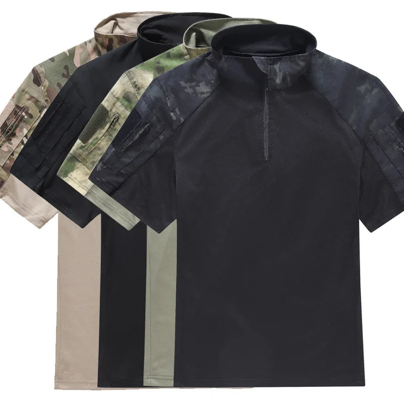 Camo Tactical Shirt Short Sleeve - Quick Dry Combat T-Shirt