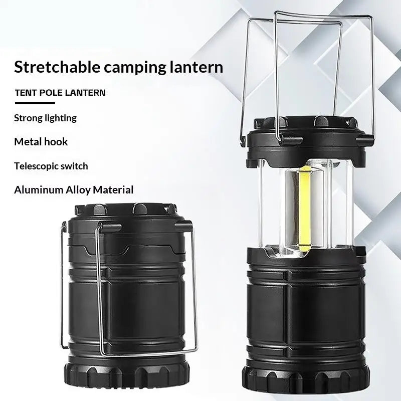 Lampe de camping LED portable, pliable et suspendue, mini lanterne, lampe torche LED puissante et lumineuse, lampe LED de poche
